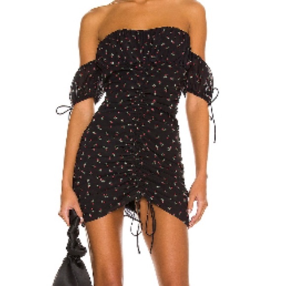 More To Come Dresses & Skirts - Chic Black Floral Off-Shoulder Mini Dress